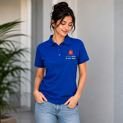 Royal blue collared T-shirt